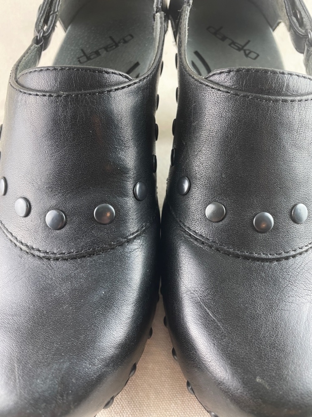 Dansko Black Studded Leather Mary Jane Heels Size 7.5 (38) - Picture 4 of 10